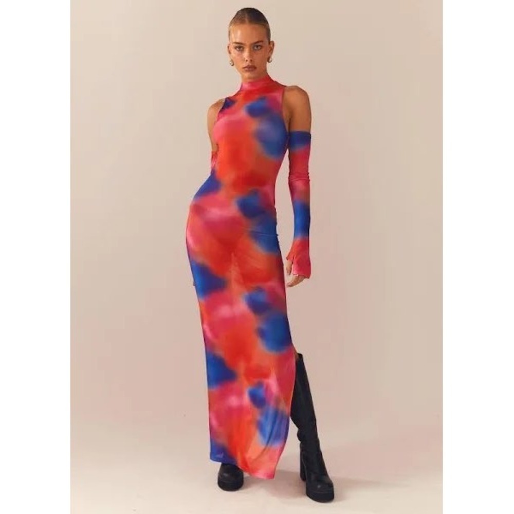 PepperMayo Hell Bound Maxi Dress Thermostatic Mock Neck SleevelesS NWT size‎ 2 - Picture 2 of 10